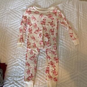Old Navy Kids Pajama Set with Red Santa Print